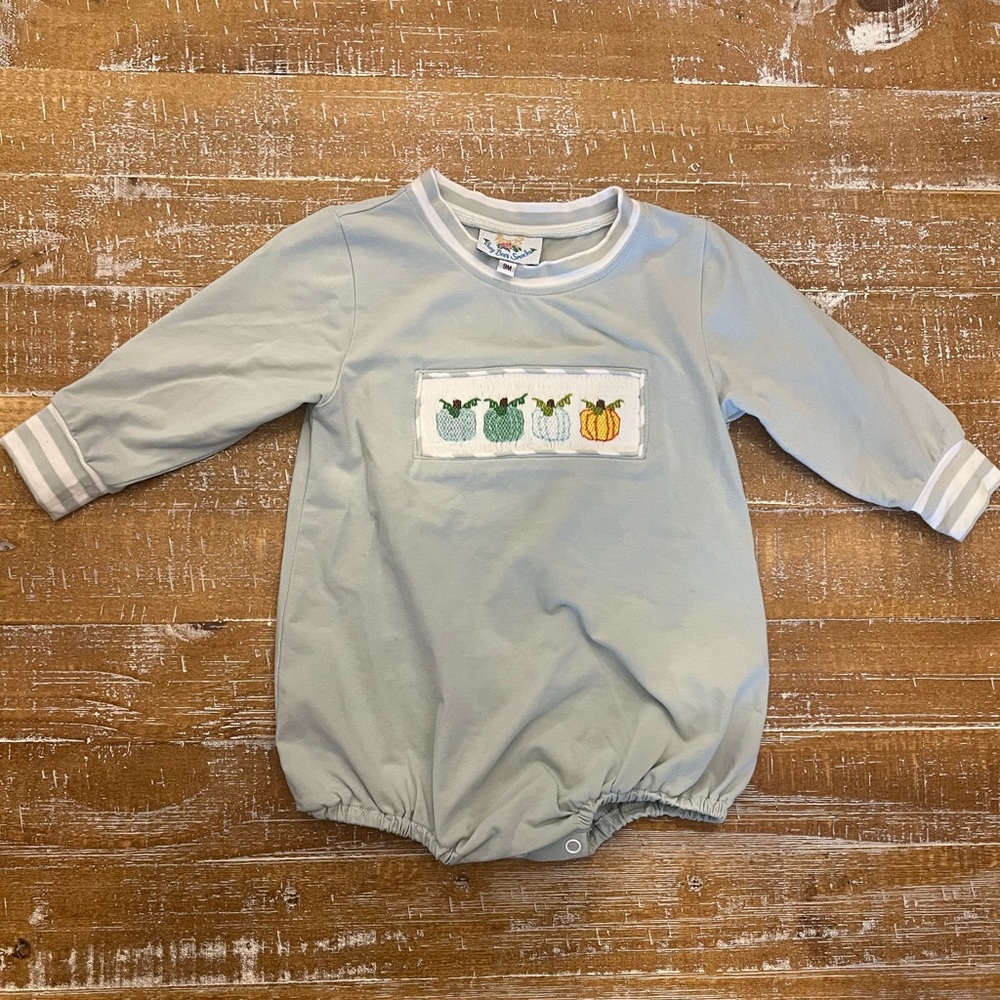 Busy Bees Smocks pumpkin smocked fall bubble